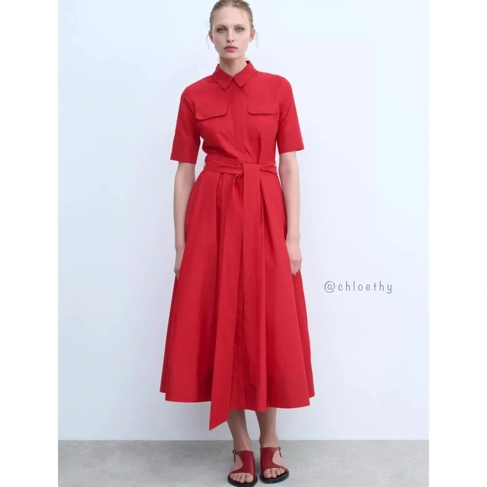 Zara ZW COLLECTION POPLIN DRESS